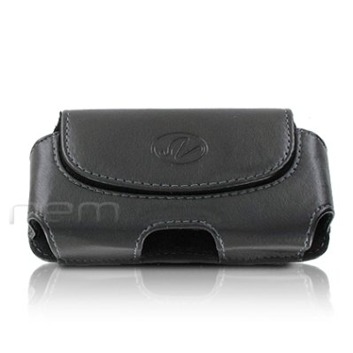 Black Horizontal Leather Cover Belt Clip Side Holster Case Pouch For Sprint Kyocera Verve / Contact