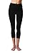 TLC Sport UK Women's Classic Waisted Tights Legging with Gathered Over Skirt Capri Yoga Pants Cropped Leggings Black