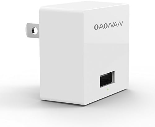 OAONAN USB Wall Charger 2.4A USB Travel Power Adapter with AiPower Technology Output Flat Plug for iPhone X / 8 / 7 /Plus, iPad Pro / Air 2 / Mini 4, Samsung &amp; Other USB Charging Devices (White)