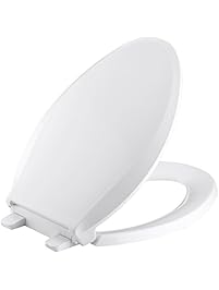 KOHLER K-4636-0 Cachet Quiet-Close with Grip-Tight Bumpers Elongated Toilet Seat, White