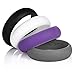 Swagmat Silicone Wedding Rings, 4 Pack Wedding Bands for Women (Black, Medium Gray, White, Purple, Size 7)