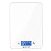 Mosiso - Ultra-Thin Touch Professional Digital Kitchen Scale (11 lbs Edition), Tempered Glass in Elegant White