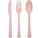 Party Supply Pack for 24 - Light Pink - 2 Size plates, Cups, Napkins , Cutlery (Spoons, Forks, Knives), and tablecovers