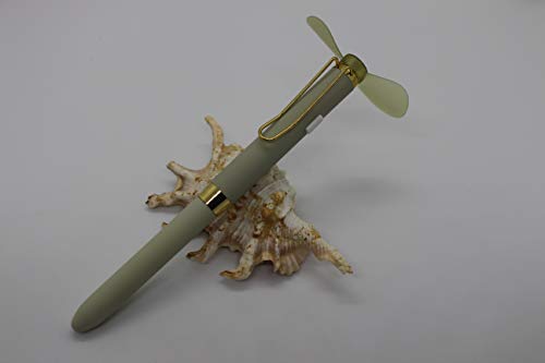 Newest Fan pen mini fan with metal ballpoint pens Multi-function electronic pen Multifunction Metal pens for office and students (BEIGE)