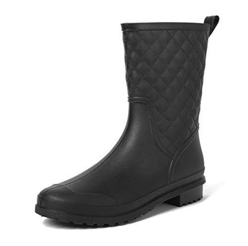 block heel rain boots