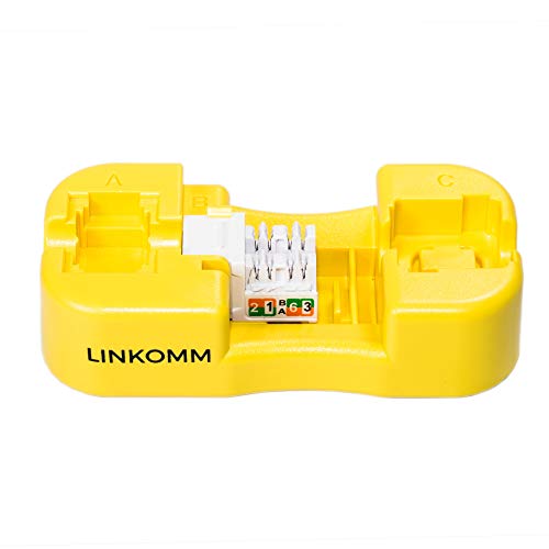 LINKOMM Keystone Jack Punch-Down Termination Palm Holder Stand (Yellow)