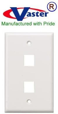 SuperEcable - 00048 - 3 PCS / PACK - 2 Port WHITE Wall Plate for Keystone Insert