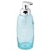 mDesign Modern Glass Refillable Foaming Soap Dispenser Pump Bottle for Bathroom Vanity Countertop, Kitchen Sink - Save on Soap - Vintage-Inspired, Compact Design - 2 Pack - Aqua Blue/Chrome