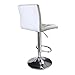Leader Accessories Bar Stool,White Hydraulic Modern Diagonal Line Adjustable Bar Stools with Back,Set of 2