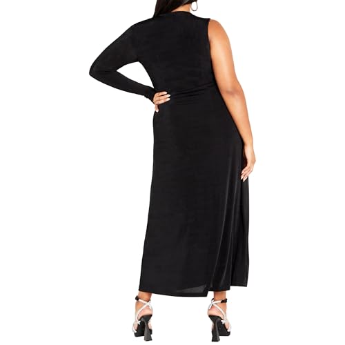 CITY CHIC PLUS SIZE DRESS, PAOLA MAXI DRESS BLACK
