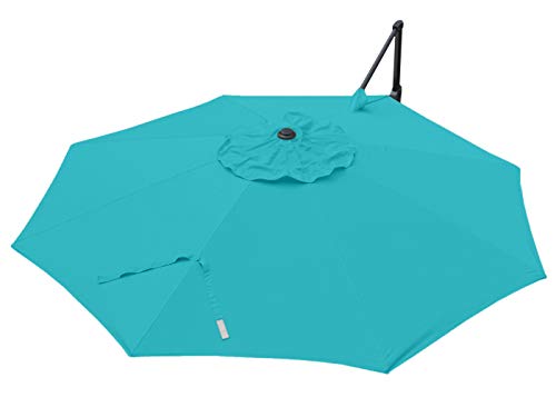 Mendler Gastronomie-Ampelschirm HWC-A39, Sonnenschirm, schwenkbar drehbar Ø 3,5m Polyester/Alu 34kg - türkis ohne… – Bild 5