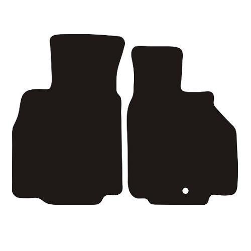 J.R. Tailor Fit Car Mat Set, Standard Black with Blue Striped Trim