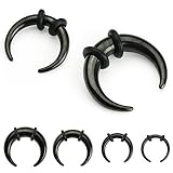 316l Surgical Stainless Steel-black Solid Titanium 16g Crescent Half Moon Black Rubber O-ring Septum Piercing Pincher Ring (Gauge:14 (1.6mm) Black)