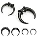 316l Surgical Stainless Steel-black Solid Titanium 16g Crescent Half Moon Black Rubber O-ring Septum Piercing Pincher Ring (Gauge:14 (1.6mm) Black)