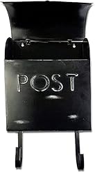 NACH Rustic Black Mailbox with Newspaper
