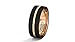 Mens Wedding Band Brushed Black Tungsten Ring 8mm Rose Gold Groove Flat Edge Comfort Fit