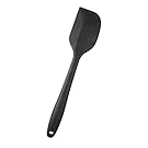 Heat Resistant Silicone Spatula Set - Non-Stick Rubber Spatula Set with Stainless Steel Core - 500F Heat-Resistant Spatula Kitchen Utensils Set for Cooking, Baking and Mixing - Black (8.5")