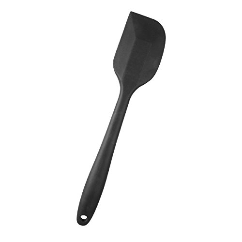 Heat Resistant Silicone Spatula Set - Non-Stick Rubber Spatula Set with Stainless Steel Core - 500F Heat-Resistant Spatula Kitchen Utensils Set for Cooking, Baking and Mixing - Black (11.5