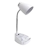 Limelights LD1002-WHT Gooseneck Organizer iPad Stand or Book Holder Desk Lamp