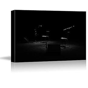 Canvas Wall Art Black Background Music Instruction Painting Artwork for Home Prints Framed - 12x18 inches