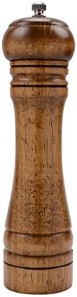 Haomacro Pepper Grinder,Oak Wood Pepper Mill,Solid Wood Shaker with Ceramic Core- 8" Imperial