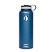 JTTVO Filtered Water Bottle,GO Water Filter Bottle with 4 Stage Integrated Filter Straw for Travel,Hiking,Camping, Backpacking - BPA Free (450ml Blue)…