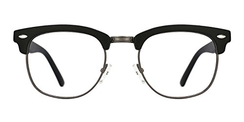 TIJN Blue Light Blocking Computer Glasses Horn Rimmed Eyeglasses,Anti Glare Fatigue Blocking Headaches Eye Strain