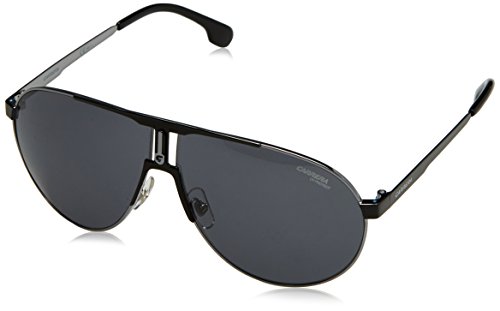 Carrera Men's Ca1005s Aviator Sunglasses, Ruthenium Black Matte Black/Gray Blue, 66 mm