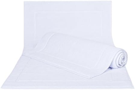 PAMCOTTON Genuine TURKISH COTTON Tub-Shower Bath Mat Floor Mat Banded Panel (2 Pack White 20x34 inch) 900 GSM Luxury Hotel &amp; Spa Ultra Soft &amp; Absorbent Machine Washable Premium Quality White