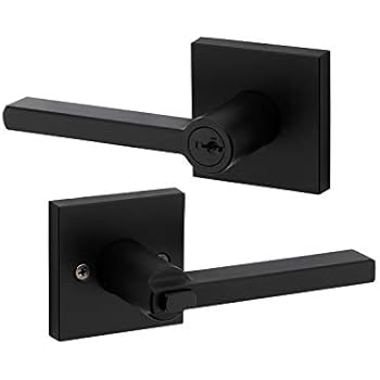 Kwikset 91560-029 Halifax Slim Square Keyed Entry Lever Featuring Smartkey