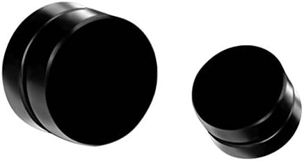 Woo2u Unisex Punk Titanium Steel Round Magnetic Stud Earrings 1pcs Black 10mm