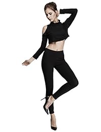 Leggings para dama de algodón de cintura alta en color negro, verde, azul marino, morado, marrón y gris