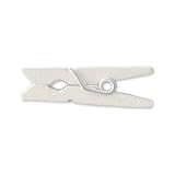 LWR CRAFTS Wooden Mini Clothespins 100 Per Pack 1" 2.5cm (White)
