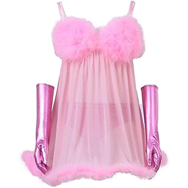Sissy Maid Dress GOceBaby - Pink & Black PVC Lockable Costume With ...