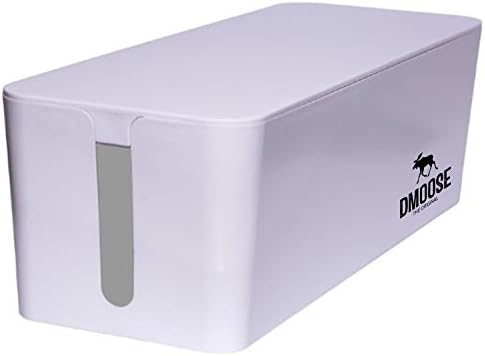 DMoose Cable Management Box Organizer - ABS material, Wooden Style - Hides Power Strips, Surge Protectors & Cords. Large Size for Entertainment Center, Home Office, Computers – Kids & Pet Friendly
