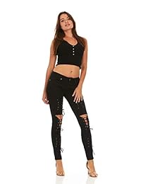 Pantalones vaqueros con estampado de camuflaje para dama