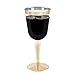 25 Gold Rimmed Disposable Plastic Wine Glasses | Large 10 oz. Premium Clear Hard Plastic Fancy Wine Cups for Weddings & Events (25-Pack) by BloominGoods