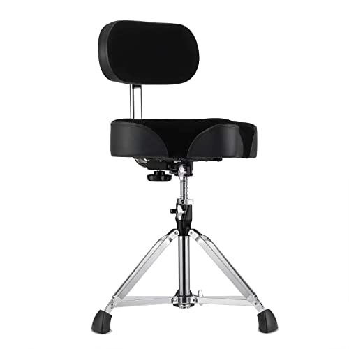 Starfavor Drum Throne with Backrest, Height Adjustable Padded Seat Drum