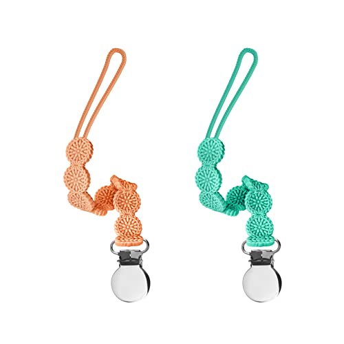 Viyuse Pacifier Clips Pacifier Holder Baby Girl Silicone Clip Pacifier