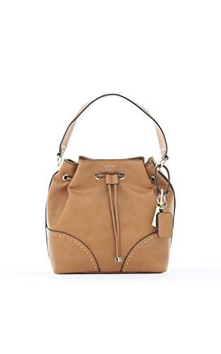 GUESS Women's Juliana Drawstring Bucket Cognac Handbag