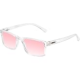 Medspex Pink FL-41 Tinted Reading Glasses Light Sensitivity Men Women Outdoor Indoor Fluorescent Photophobia Eyeglass