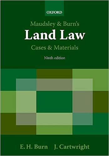 Maudsley Burn S Land Law Cases And Materials Cartwright John J 8601406095847 Amazon Com Books