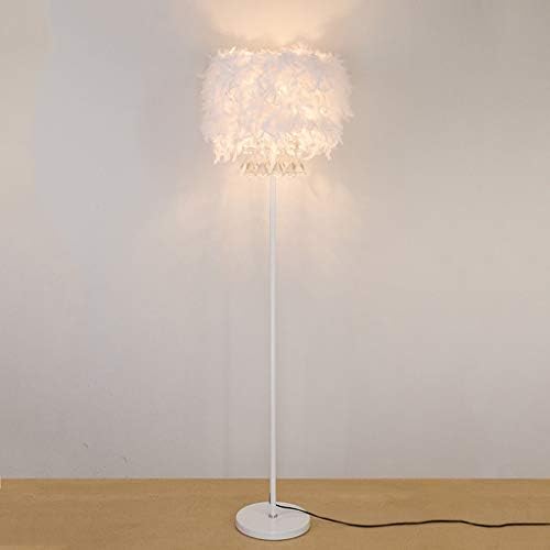 WEI Floor Lamp Crystal Floor Lamp Feather Floor Lamp Simple Modern Bed Lamp Living Room Bedroom Vertical Lamp Wedding Light
