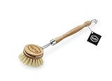 Gute Beautiful Soft Horsehair Bristle Dish Brush 2-inch Head, 7-1/2 Inch Long Beechwood Handle (Beechwood)