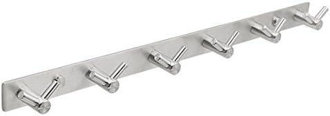 SZAT PRO Stainless Steel Rack of 6 Hooks Hanger for Towel Key Clothes Coat Hat, Heavy Duty and Stylish (Fork 6-hook)