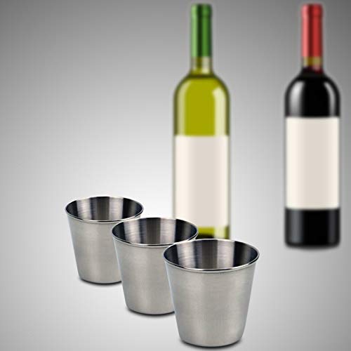 Timoo 12 PCS 1.5 Ounce Stainless Steel Shot Cups Shot Glass Drinking Vessel