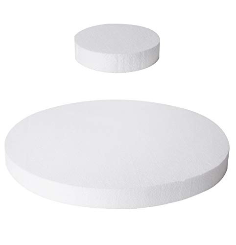24 Foam Circles -Craft Foam Circles- Styrofoam Discs -Craft Foam for Art and Craft- Floral Foam - Foam Disks- DIY Crafts for Home, School- 2 Size 12'' x 12'' x 1'' & 4'' x 4'' x 1'' Inch (Pack of 24)