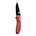 Benchmade - Griptilian 551 Knife, Plain Drop-Point, Coated Finish, Orange Handle