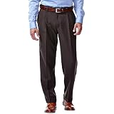 Haggar Men's ECLO Stria Pleat Front Dress Pant-Regular and Big & Tall  Sizes, Khaki, 34W x 30L price in UAE | Amazon UAE | kanbkam