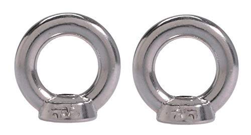 2 Pieces Stainless Steel 316 12mm Lifting Eye Nut M12 Heavy Duty Marine Grade